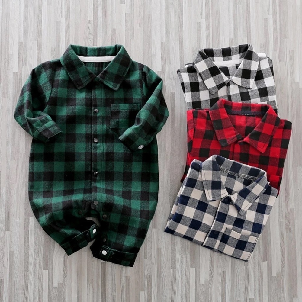 Boys Green checkered Jumpsuit